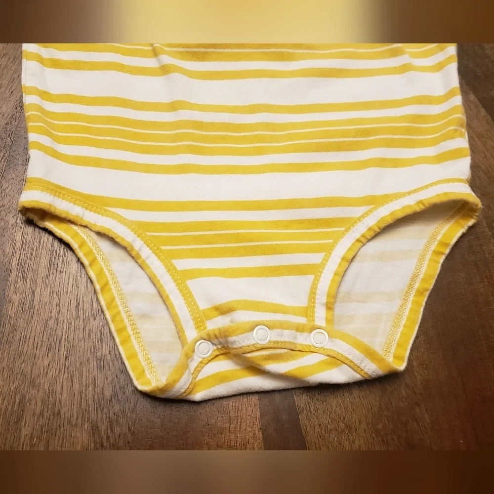 Carter's Yellow Striped Infant 18m One Piece